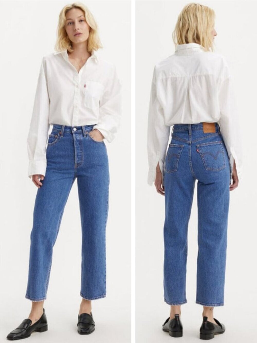 LEVI'S Premium Ribcage Straight Ankle Jeans Size 26 x 27 Jazz Pop